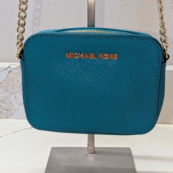Michael Kors Crossbody Bag Teal Small - Picture 1 of 6